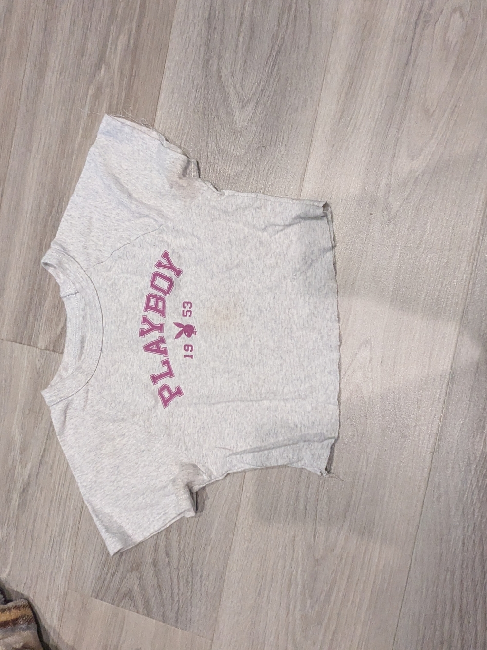 PacSun Light Gray Tee with Pink PLAYBOY Logo